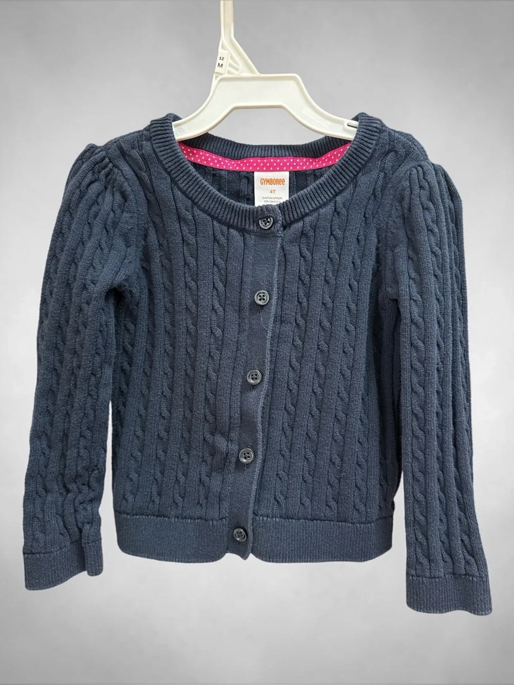Gymboree Girls Navy Blue Cable Knit Cardigan Sweater Size 4T